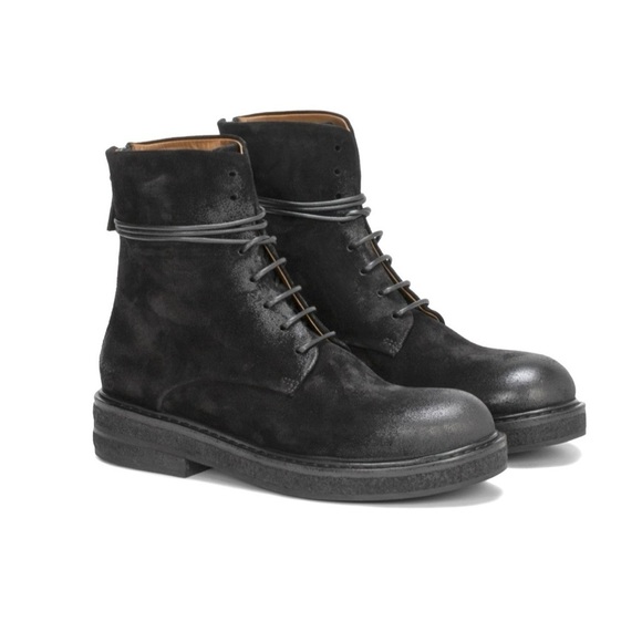 MARSELL PARRUCCA NABUCK SUEDE LEATHER ZIPPED COMBAT BOOTS BOOTIES BLACK SIZE 6 - Picture 7 of 14